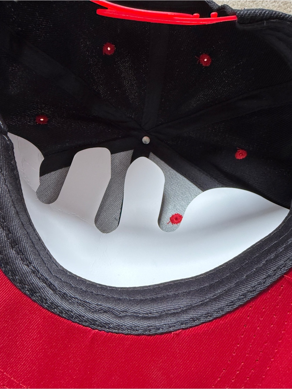 Black Red Snapback Hat Cap 23 Embroidered Adjustable Flat - Picture 3 of 5